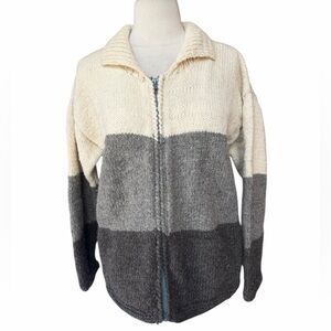 Late 80s/90s Purple Mountain Sweater Company 100% Wool Handmade Ecuador Full-Zip